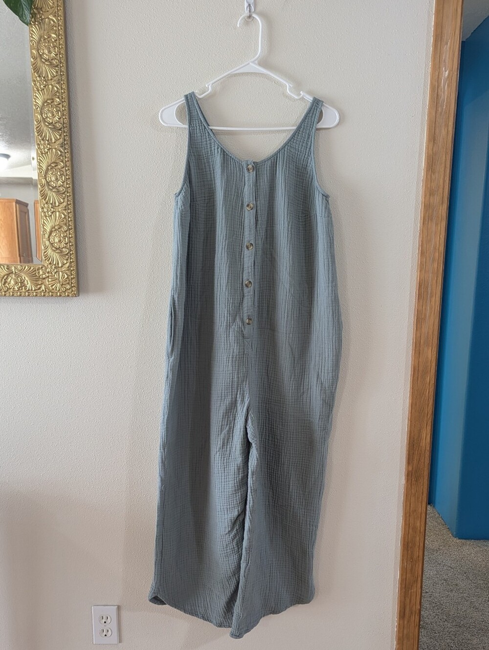 Cotton Gauze Maternity Jumpsuit - Picture 2 of 8